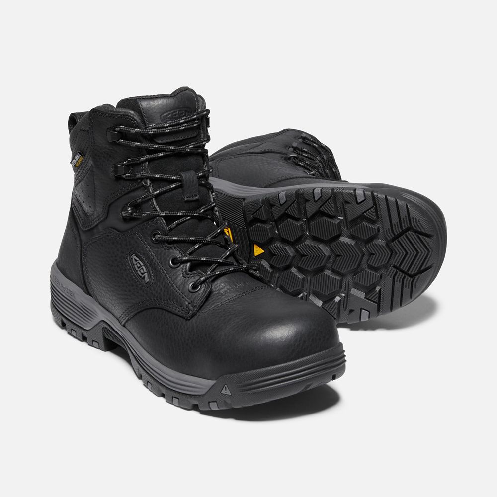 Keen Trekking Bot Erkek Siyah - Chicago 6\" Waterproof (Carbon-Fiber Toe) - Türkiye DZMB14602